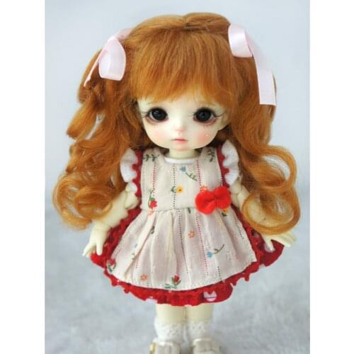 BJD Mohair Wig JD187 5-6inch 13-15CM Long Curly Princess Wig with Two ponytails 1/8 OB11 Doll accessories