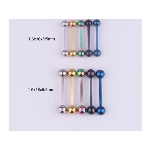 New styles 1PC Tongue Piercing Titanium Plated Piercing Tongue Rings Girls Tongue Piercing Industrial Barbells Quality Body Ring