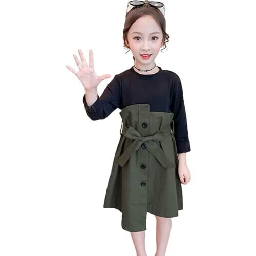 Dress For Girls Patchwork Dress For Girl Autumn Winter Dress For Kids Casual Style Costume For Girls 6 8 10 12 14
