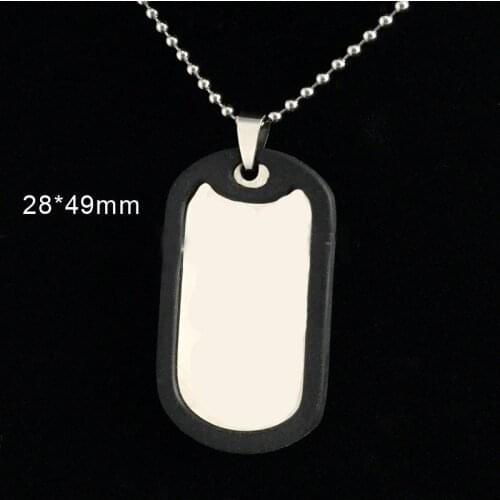 Blank Dogtags For Men Stainless Steel Soldier ID Tags Necklaces&Pendants Placa Militar Inoxidable Collar Militar Wholesale 50pcs