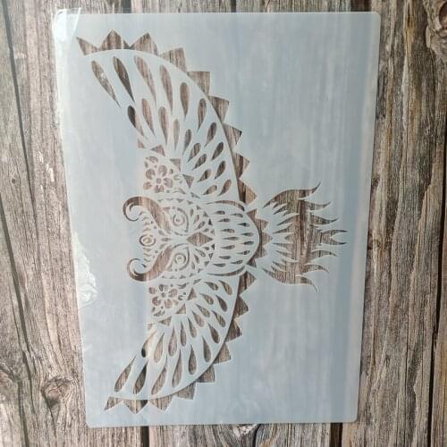 A4 Size DIY Craft Chain Owl Stencil for Painting on Wood,Fabric,Walls Art Scrapbooking Stamping Album Embossing Paper Cards