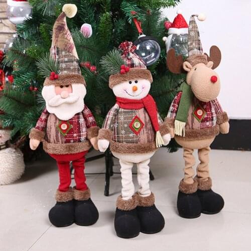 Christmas Decorations For Home Elk Santa Claus Snowman Christmas Dolls Ornament Window Decor Navidad New Year Christmas Gift