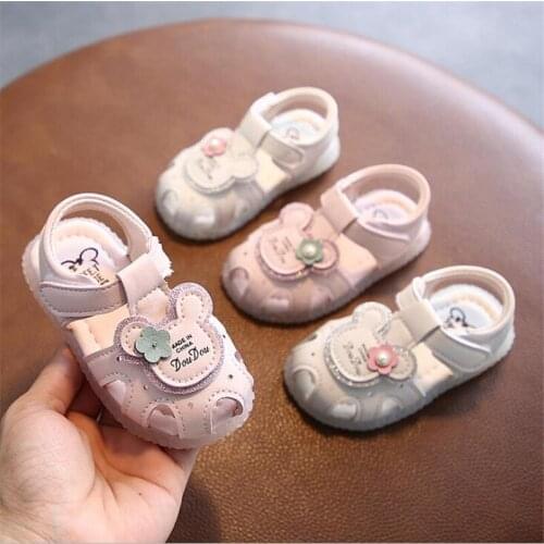 2021 Girls summer sandals baby non-slip Breathable sandals Girls Baotou Soft bottom Comfortable Toddlers shoes Princess sandals