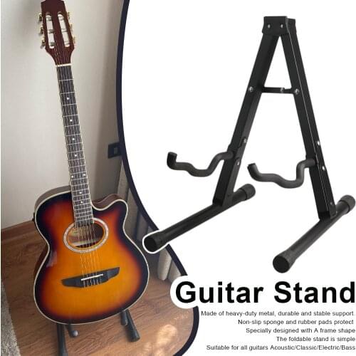 Folding Guitar Stand A-Frame Portable Lightweight Guitar Holder for Acoustic Classic Electric Bass Guitar Storage Accessories