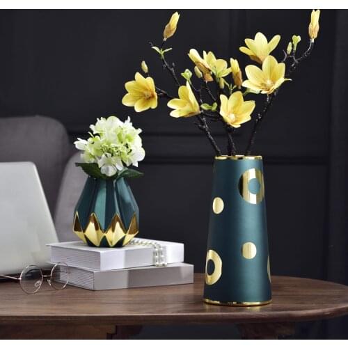 Modern Ceramic Vase Fake Flower Arrangement Coffee Table Store Furnishings Crafts Home Livingroom Desktop Ornaments Decoration