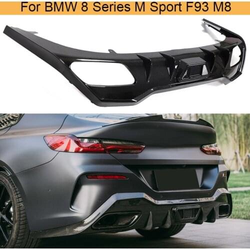 Dry Carbon Rear Bumper Diffuser Lip Spoiler for BMW 8 Series M Sport 4 Door 2018-2021 Rear Bumper Diffuser Lip Spoiler Apron