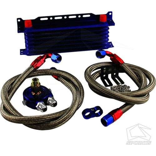 UNIVERSAL 7 ROW AN-10AN UNIVERSAL ENGINE TRANSMISSION OIL COOLER KIT 7 ROWS TRUST TYPE + FILTER ADAPTER