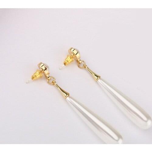 Vintage Pearl Pendants Earrings for Women Retro Gold Alloy Baroque Simple Stud Earrings Female Fashion Jewelry Wholesale New