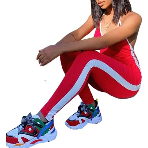 Female Casual Jumpsuit, Fashionable U-Neck Sleeveless Sport Jumpsuit Bodysuit