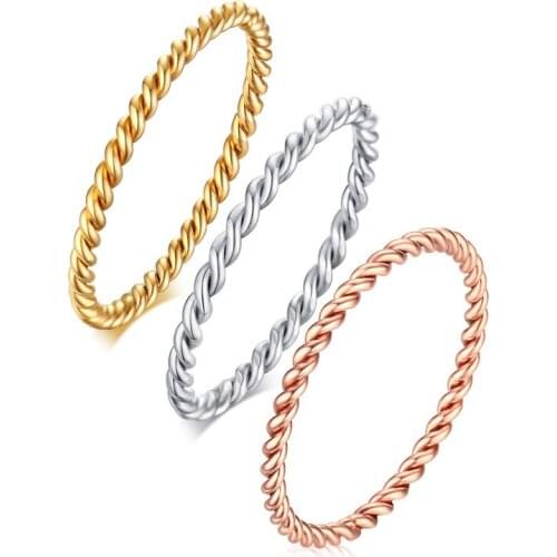 Simple Line Twist Ring Twist Tail Ring Lady Titanium Steel Ring