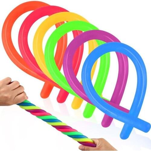 1/ 5Pcs/lot Soft Rubber Noodle Elastic Rope Toys Stretch String Decompression Toy Stretchy String Fidget Relief Stress Vent Toys