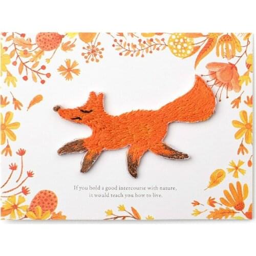 1Pcs Cute Fox Embroidery Patches for Children Clothing Animals Iron on Patches Embroided Stickers Clothing Appliqued Badges