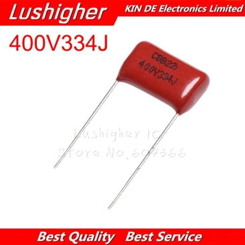 10PCS 400V334J 0.33UF Pitch 15mm 400V 330NF 334 334J CBB Polypropylene Film Capacitor