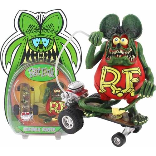 13cm RF RAT FINK Toys Ed Big Daddy Roth Sidewalk Surfer Ratfink PVC Action Figure Collectible Model Toy