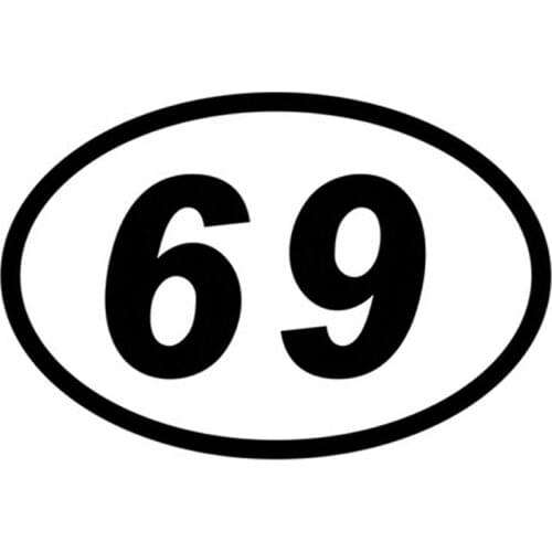 15*10CM 69 SIXTY-NINE NUMBER OVAL Reflective Car Sticker Motorcycle Car Decoration Accessories