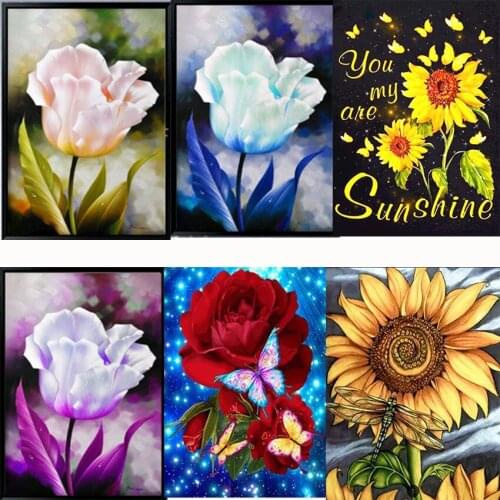 、5d diamond painting full set flower diy diamond mosaic sale sunflower diamond embroidery full christmas decorations for home