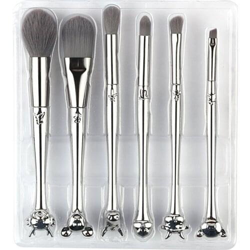 6PCS Makeup Brushes Foundation Blush Blend Eyeshdow Eyebrow Liner Lip Tools