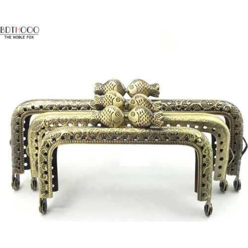 8.5cm Fish Head Metal Purse Frame Handle for Coin Clutch Bag Accessories Delicate Making Kiss Clasp Lock Bags Vintage Frame