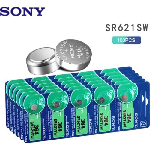 100Pc Sony 621 Watch Battery AG1 LR621 sr621sw 364A 1.5V LR60 Silver Oxide Button Cell Battery For Watch Electronic Calculator