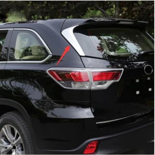 ACCESSORIES FIT FOR TOYOTA HIGHLANDER 2014- KLUGER CHROME REAR WINDOW SIDE SPOILER WING COVER MOLDING TRIM