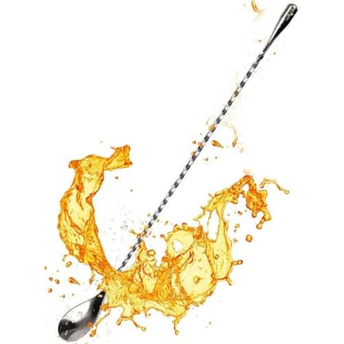 Bar Spoon Long Handle Trident Spiral Pattern Stainless Steel Mixing Spoon Cocktail Spoon Stirring Spoon Bar Tool Bartender Tools