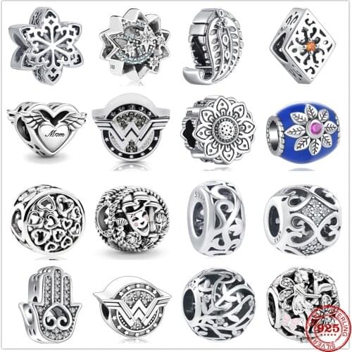 New 925 silver Hand palm Angel Mother Flower Fairy Charm DIY fine beads Fit Original Pandora Charms Silver 925 Bracelet Jewelry