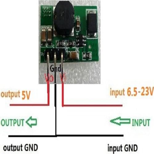 CE018 Very Small 1.4Mhz 1.2A DC DC Converter Step Down DC 6.5V 9V 12V 15V 18V 20V to 5V Buck Module for LED Lighting