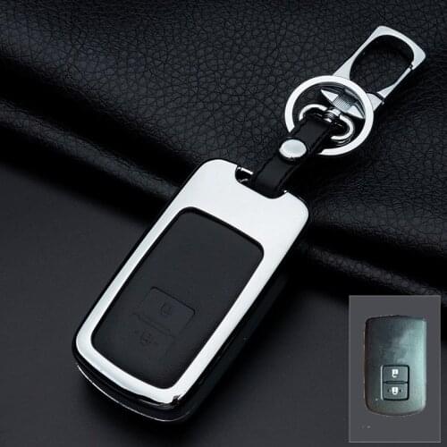 Alloy Car Key Case For Toyota Auris Camry RAV4 Avalon Yaris Verso 2012-2018 2 Buttons Keyless Remote Fob Protector Cover Bag