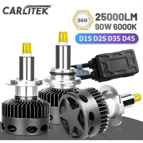 CARLITEK H8 H9 H1 H7 H11 Led Headlight Bulbs Super Bright D1S D2S D3S D4S D2H Car Lights Mini Size 9005 HB3 9006 HB4 Lamps Turbo