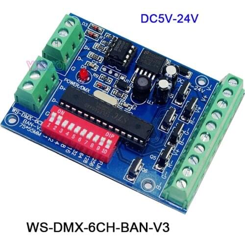 DC5V-24V,3CH/4CH/6CH/8CH/9CH/12CH LED RGB RGBW DMX512 Decoder Controller for LED strip light led module
