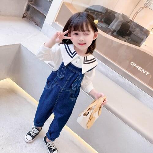 Kids Clothes Girls Striped Blouse + Jumpsuit Baby Girl Clothes Casual Style Clothes For Girls Spring Autumn Childrens Clothes