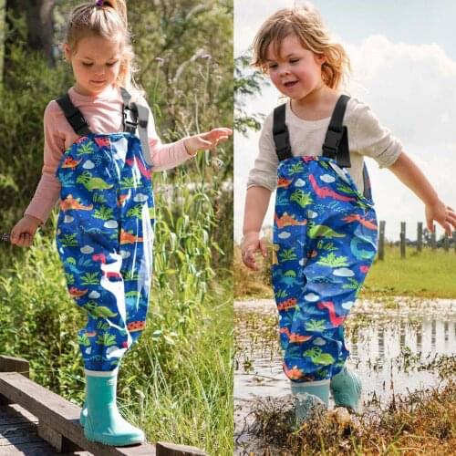 Children Cartoon print Rain Pants Waterproof Overalls Trousers Toddler Kids Boys Girls Rain Mud Jumpsuit Clothes Outdoor