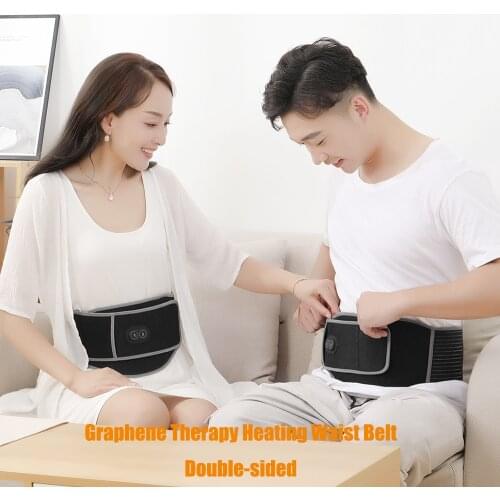 Double-sided Graphene Therapy Heating Waist Belt Far Infrared Heat Therapy Pad for Back Waist Abdominal Stomach Strain Relief