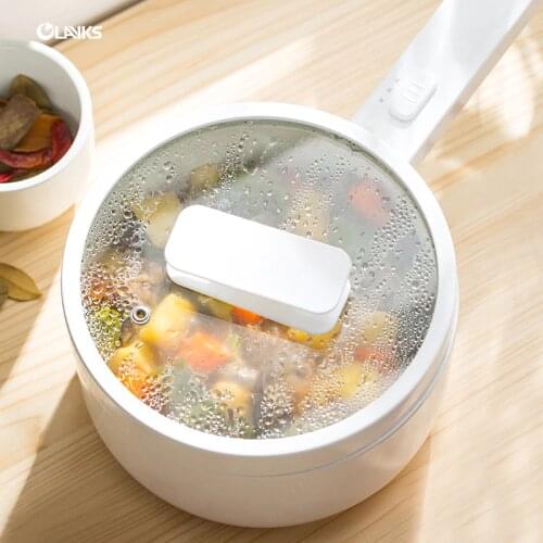 1.5L Capacity Electric Cooking Pot 220V Portable Multifunctions Electric Cooker Steaming Net Desktop Mini Hot Pot Skillet
