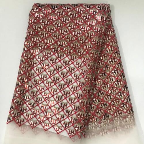 French lace african sequins lace fabric chemical net swiss voile for wedding party dress 5yards/pcs CX1111