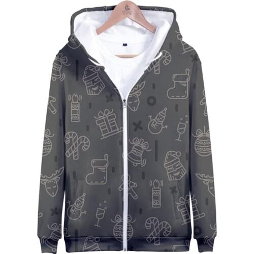 Hot Sale Happy Merry Christmas 3D Men/Women Hoodie Zipper Sweatshirt Kids Sweatshirt Autumn Winter Christmas Clothes Oversized