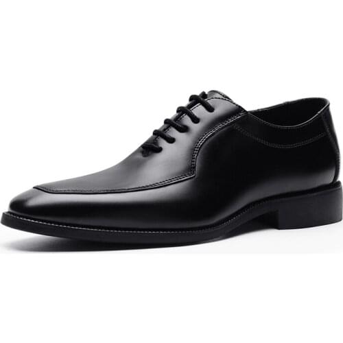 Genuine Leather Oxfords Shoes Mens Minimalist Formal Dress Shoes Italian Elegantes Lace-up Business Suit Wedding Groom Footwear