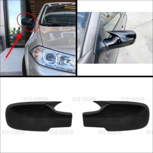 2 Pieces High Quality ABS Plastic Bat Style Mirror Covers Caps RearView Mirror Case Cover Piano Black For Renault Megane MK2 2