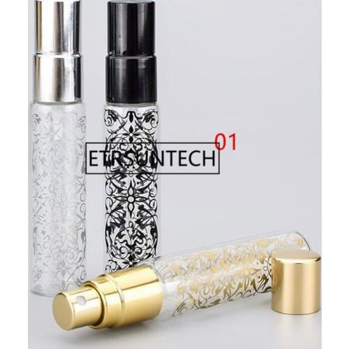 10ml Mini Fashion Transparent Glass Perfume Bottle Portable Travel Perfume Atomizer Spray Bottle Cosmetic Container F1648