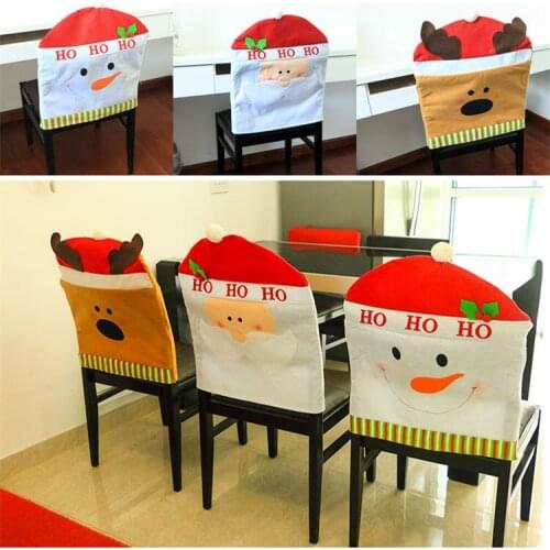 MUZZI Lovely Christmas Chair Covers Mr & Mrs Santa Claus Christmas Decoration Dining Room Chair Cover Home Party Decor
