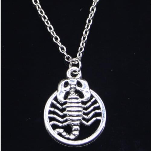 New Fashion Necklace 26x19mm scorpion scorpio zodiac Pendants Short Long Women Men Colar Gift Jewelry Choker