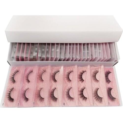 Wholesale bulk 10/30/50/100 pcs natural long false eyelashes fluffy wispy 3d mink lashes wholesale eyelash extension soft lash