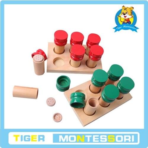 Wholesale professional montessori material wooden educational toy sensorial Smelling Boxes