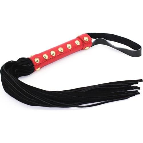 48cm suede leather sex flogger whip,bondage spanking whip or couples,adult sex toy spanking whip,flirting whip for sex game