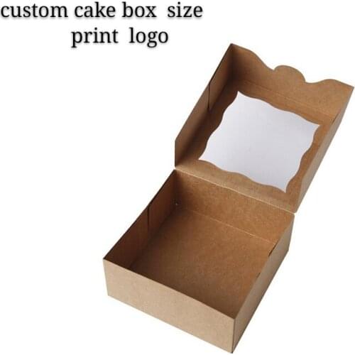 Custom cake box White Bakery Cookie Boxes with Windows 6x6x2.5inch cookie packing For cookie 12pcs