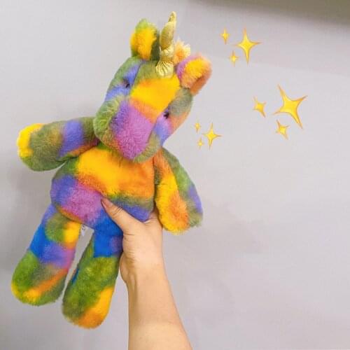 Cute Colorful Unicorn Plush Toys Soft Rainbow Animal Pendant Doll Decompression Stuffed Toy For Kids Christmas Gifts