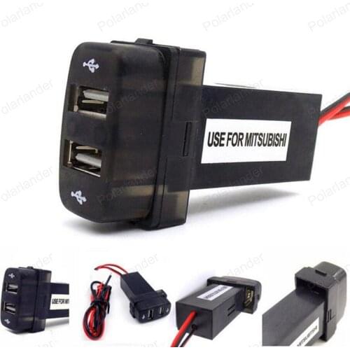 Special 5V 2.1A Dual 2 Port USB Car Charger adapter for M/ITSUBISHI Car DC-DC Power Inverter Converter for i/phone & Mobile