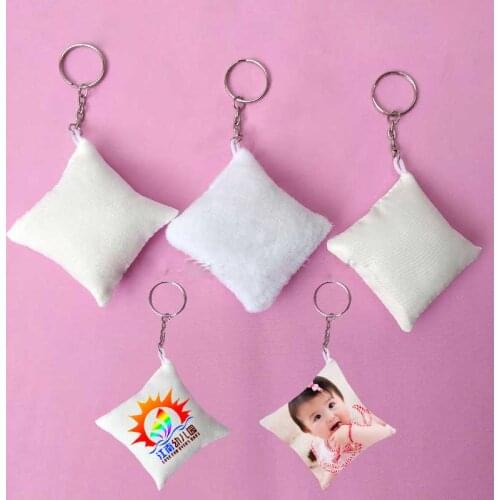 Sublimation blank key ring Peach skin cloth Suede Fabric key chains heat transfer printing DIY blank consumables 15pieces/lot