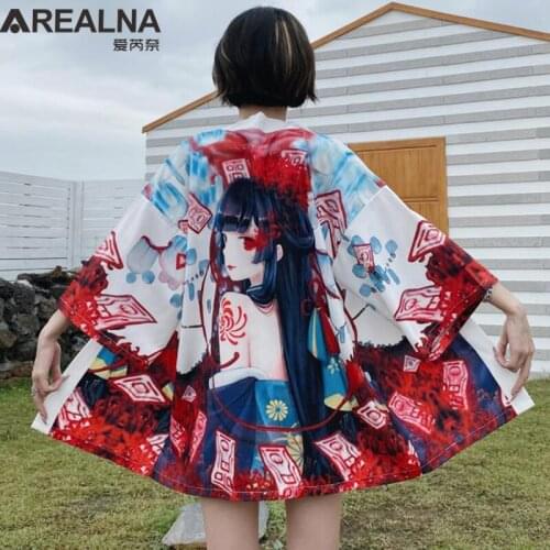 Japanese Kimono Sexy Women Beach Shirt Girls Kawaii Cardigan Yukata Streetwear Blouses and Shirts Anime Costume Cosplay Clothes