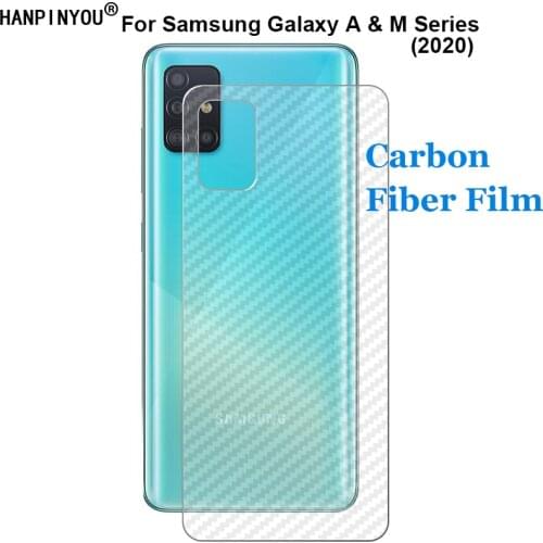 For Samsung Galaxy A51 A71 A01 A11 A31 M11 M21 M31 5G Durable 3D Anti-fingerprint Carbon Fiber Back Film Rear Screen Protector